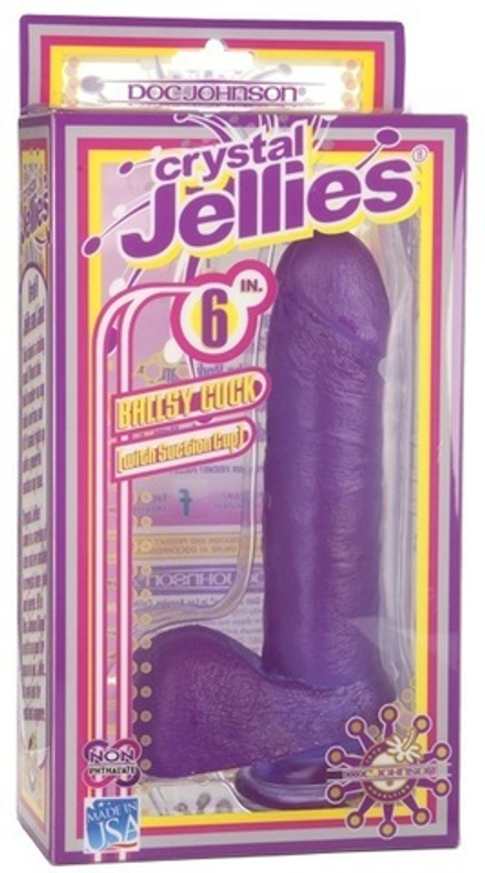 Фиолетовый гелевый фаллос CRYSTAL JELLIES