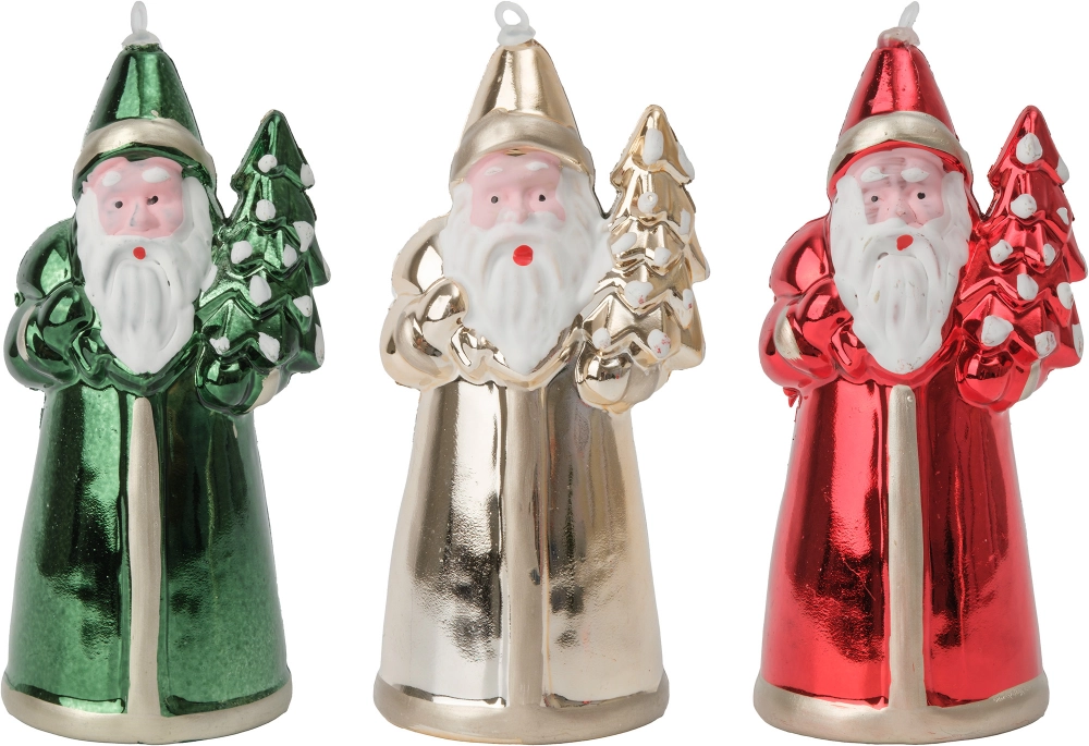 Набор украшений Деды Морозы 3шт 12х5см красный+зеленый+шампань, SYQD1-0124021