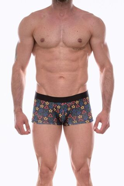 Темно-серые трусы-боксеры с цветным принтом (Размер: M) (Цвет: темно-серый)