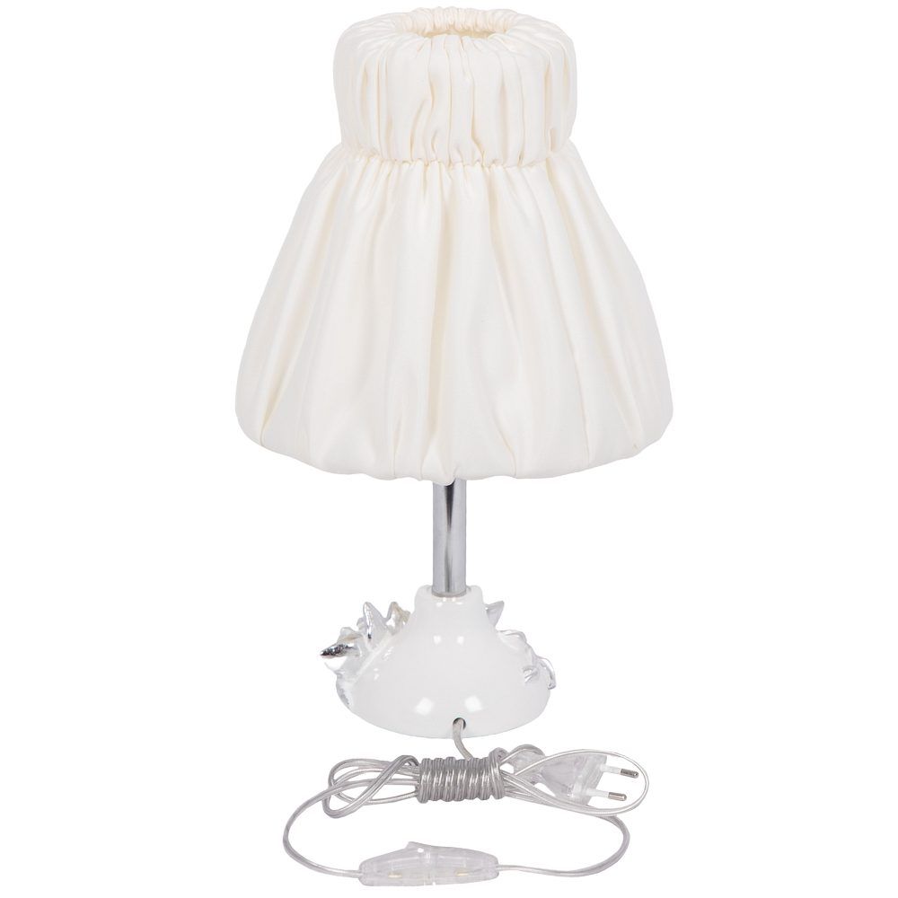 Настольная лампа Орхидея Лайм Белый с абажуром Адель Бланко