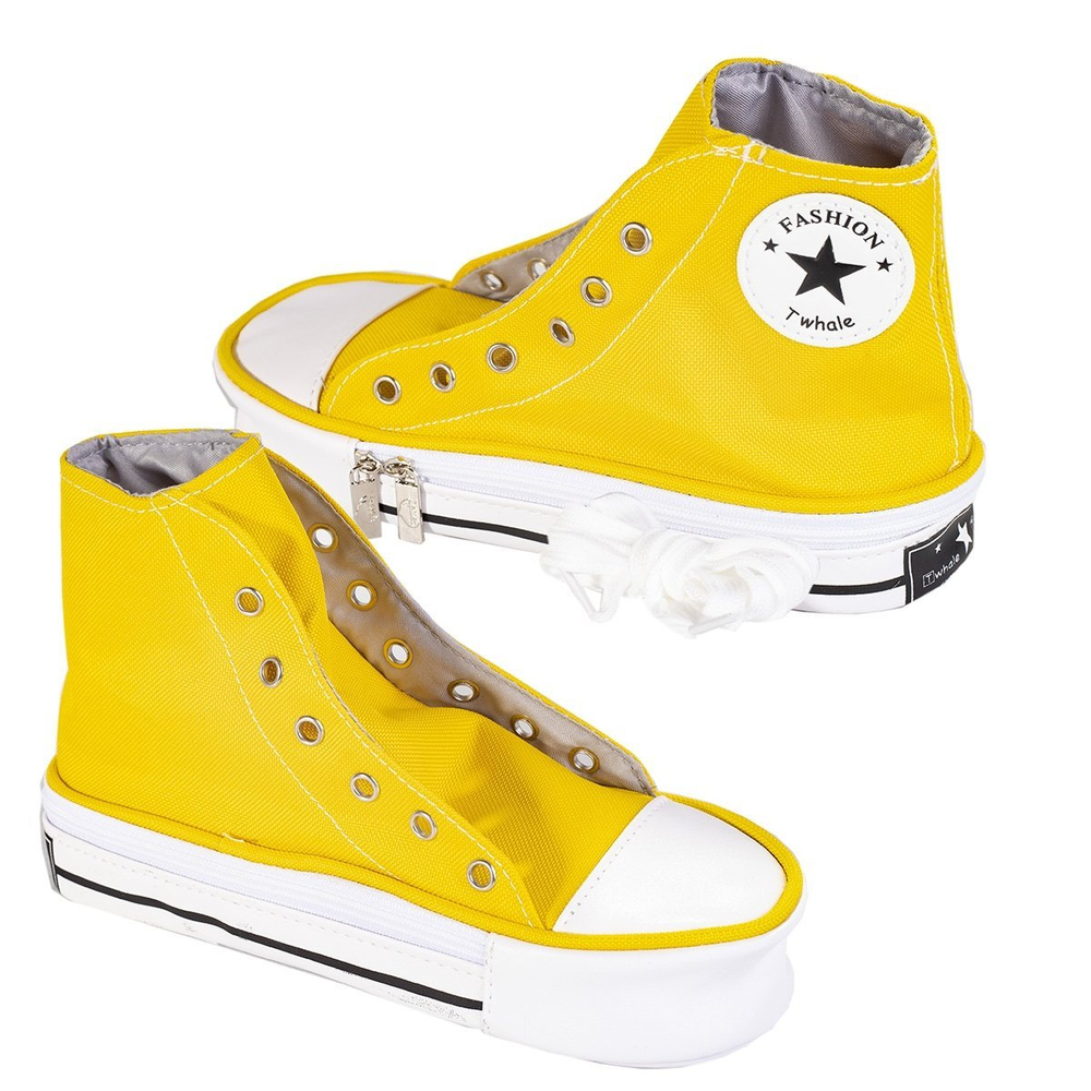 Пенал - косметичка Alingar, ткань, молния, форма-кеды, 130 х 210 мм, "Кеды", ассорти