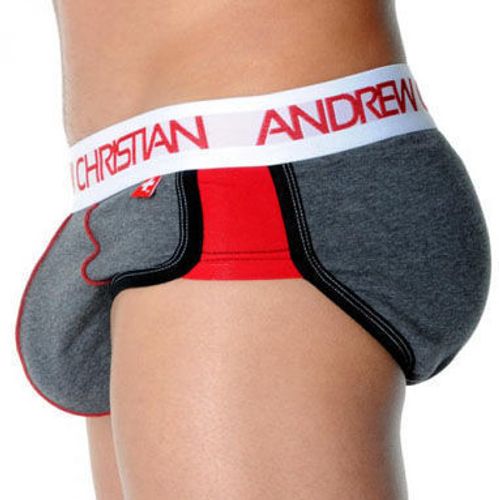 Мужские трусы брифы с задним пуш ап Andrew Christian Active Shape Grey Brief AC54