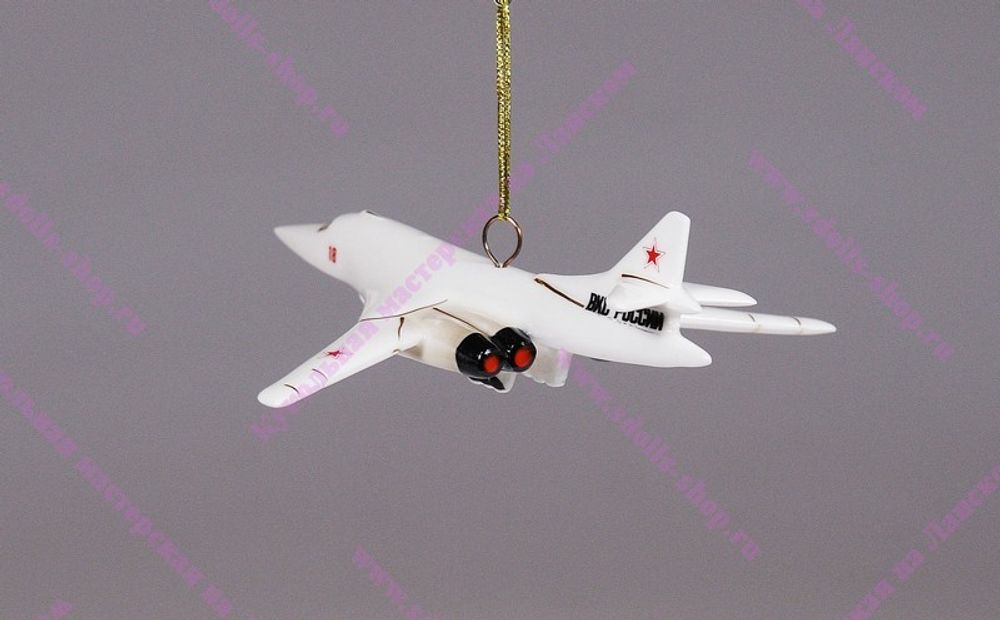 Елочная игрушка Самолет Белый лебедь