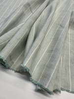 Шелк со льном пастельно-мятный в полоску