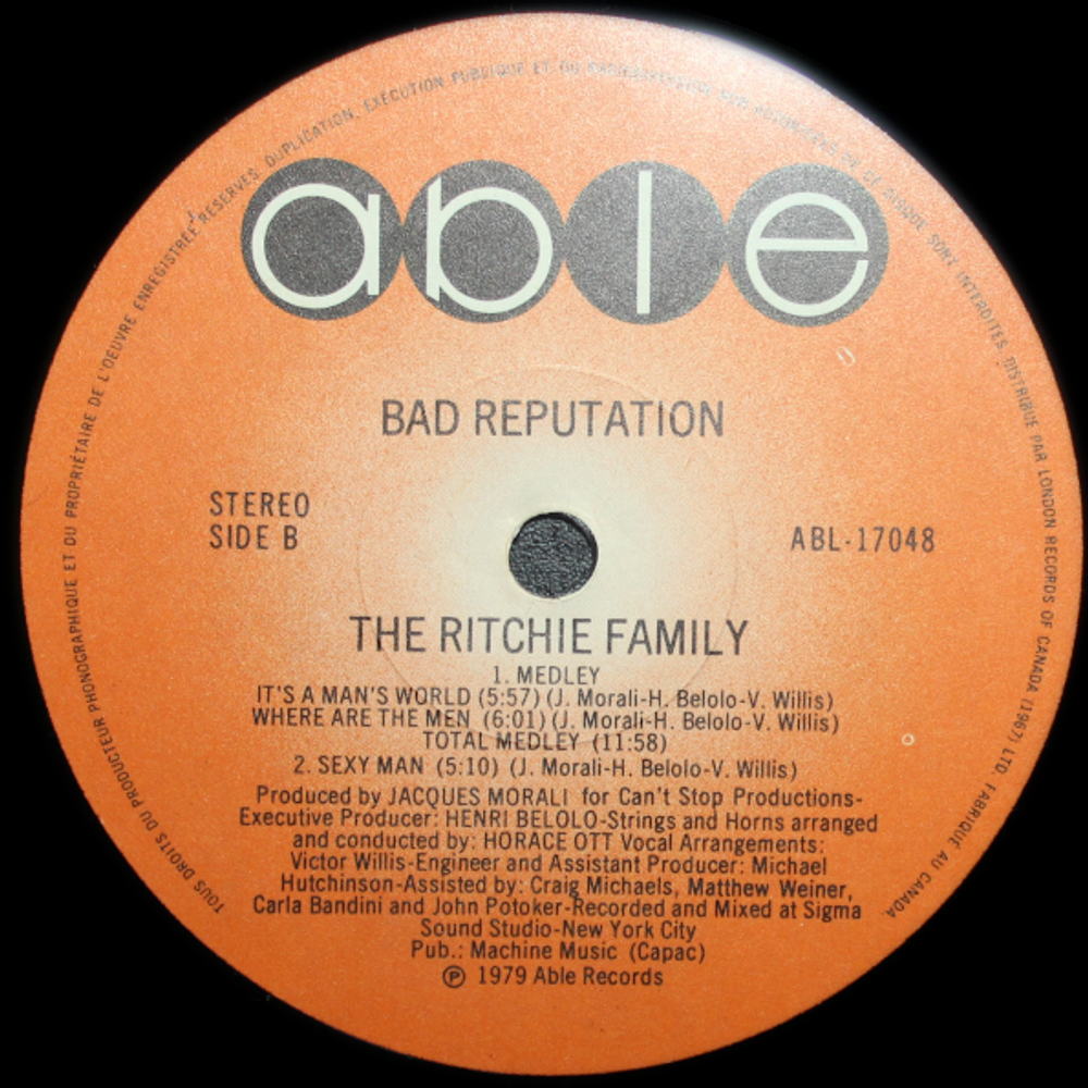 The Ritchie Family / Bad Reputation (LP)