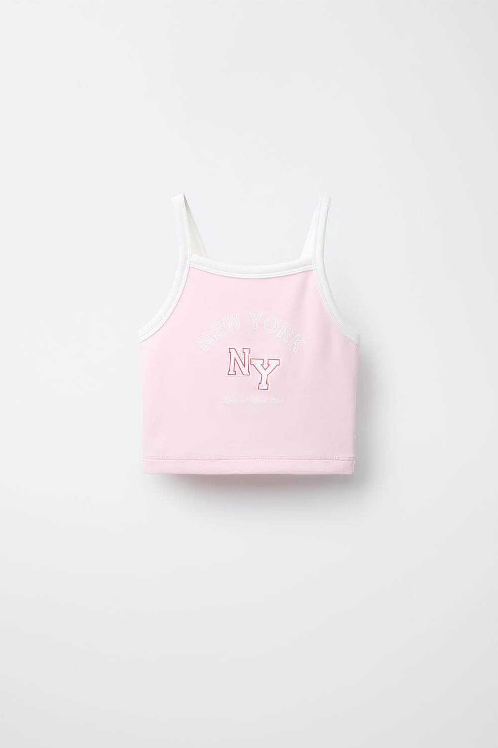 ZARA ТОП НА БРЕТЕЛЯХ ИЗ СМЕСОВОЙ МОДАЛА, РОЗОВЫЙ