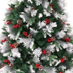 Елка «Грация» 150 см, ПВХ, леска, резина с белым напылением (шишки и ягоды), 541 ветка