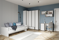 Кровать Асцелла 120х200, Белый, Графит серый