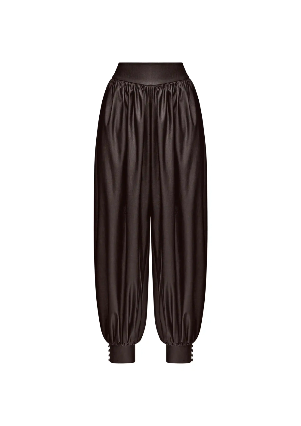 Джуди-Эви (Judy-Evie), комплект жакет и брюки-шаровары из шоколадной экокожи