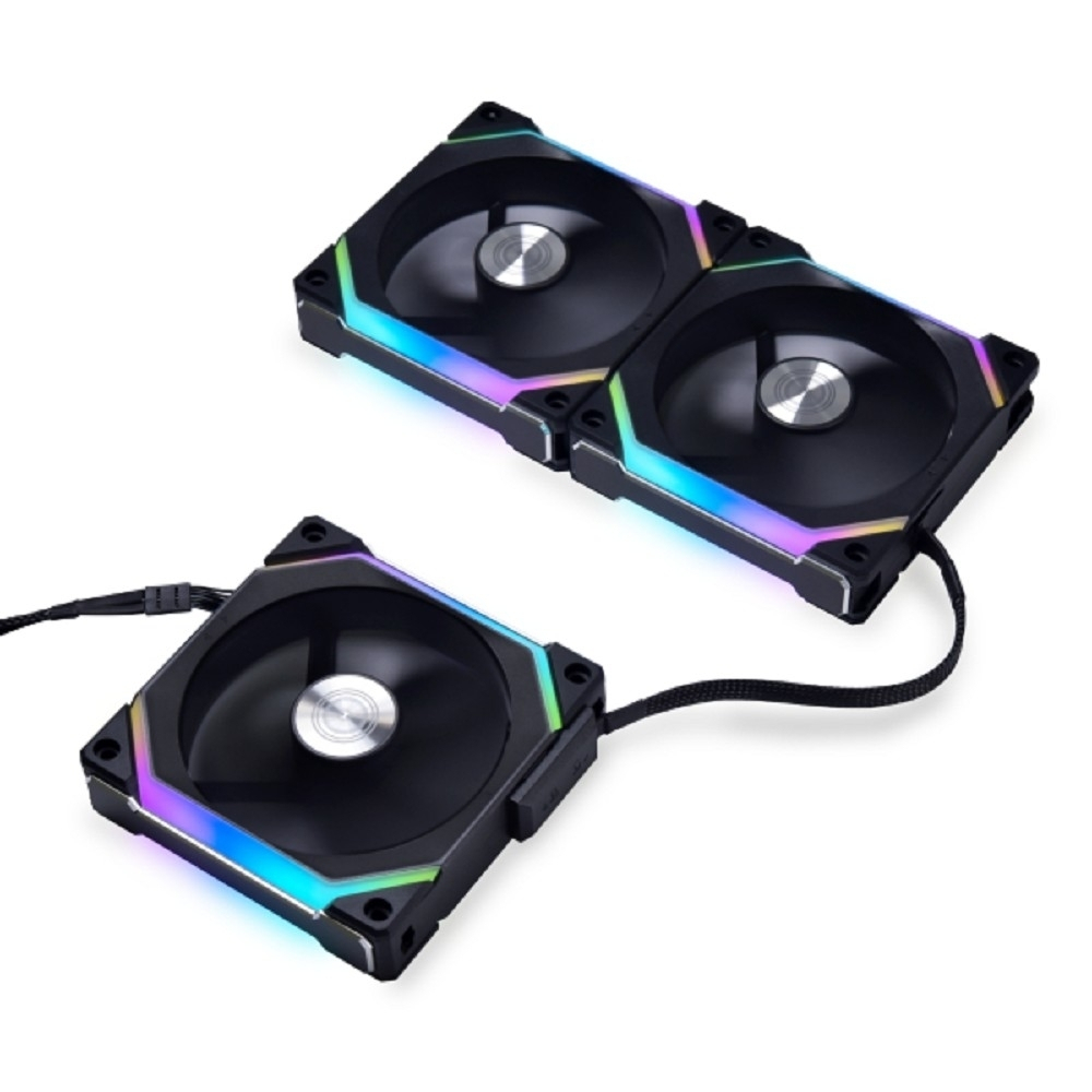 Lian Li G99.12SLV23B.R0 Комплект вентиляторов (3шт.) UNI FAN SL120 V2 Black /UF-SL120V2-3B/ 120х120х28мм (PWM, ARGB, 250-2000 об/мин, 29.2dBa)