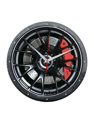 Часы настенные черные Автомобильное колесо в виде диска Мужские, подарок для мужчин с плавным ходом юесшумные Декор для дома, подарок