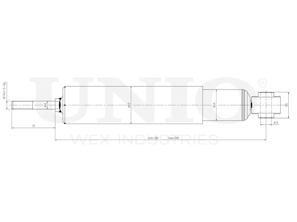 Амортизатор газовый задней подвески UNIO SAB-10767