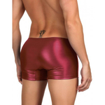 Кожаные трусы мужские на молнии Ohyeah "Хипсы" бордовые, S