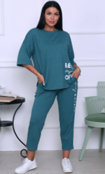 [m]К/Ж бриджи+футболка д/р(норма) М523