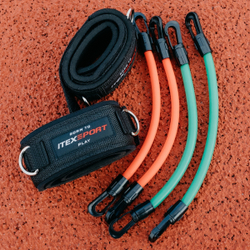 ITEX SPORT трубчатый эспандер с манжетами (нагрузка до 36 кг), латеральный эспандер для ног и ягодиц, оптом