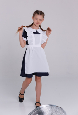 Фартук школьный однотонный белый кружево для девочки на последний звонок
