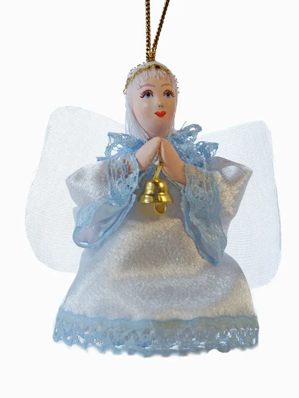 Кукла-подвеска "Летящий ангелочек с трубой"