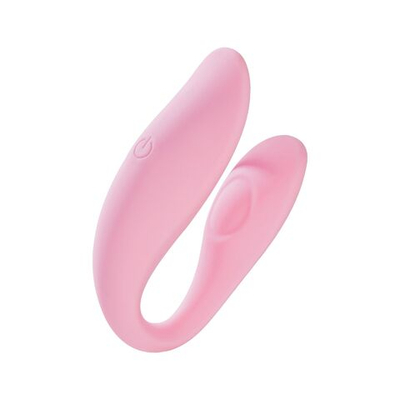 Розовый U-образный вибростимулятор для пар с управлением через приложение (Цвет: розовый)