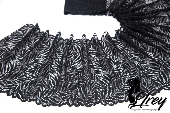 Кружево эластичное 22 см, арт. 03-100, черный