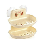 Мыльница двухъярусная с присосками цвет кремовый РП-853