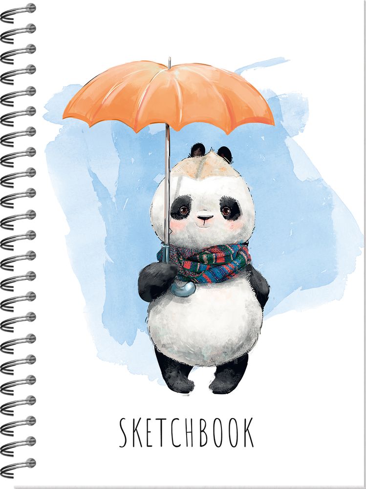 Блокнот для зарисовок SKETCHBOOK А5 с жесткой ламинированной обложкой 60л. ПАНДА