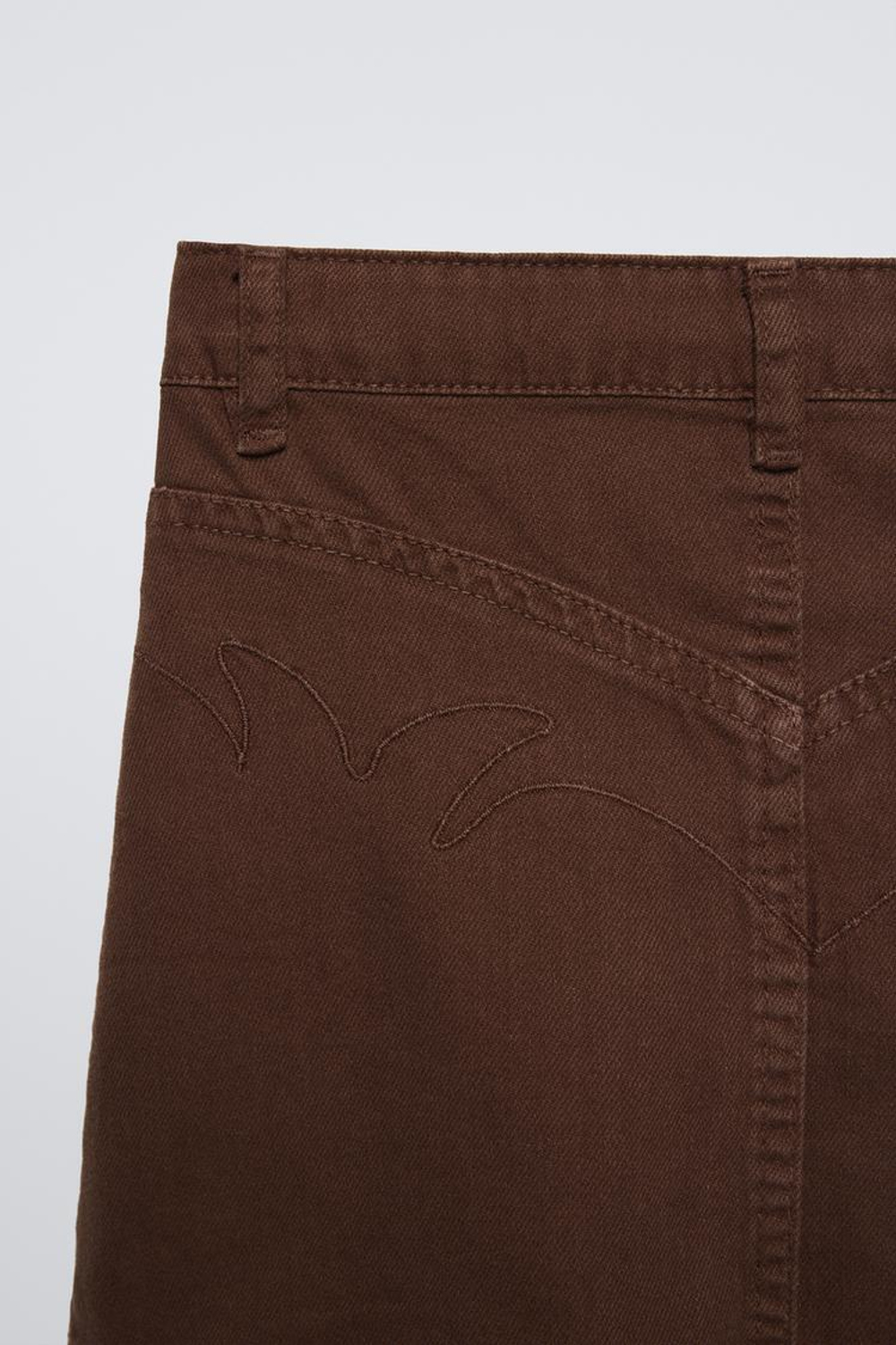 ZARA ЮБКА С ЗАКЛЕПКАМИ, КОРИЧНЕВЫЙ