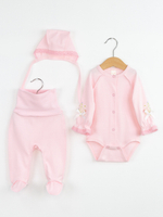 Комплект на выписку с боди и крежевом