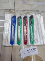 Нож канцелярский 9 мм классические цвета 4 цвета микс, С-40430