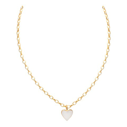 Латунная цепочка с Сердцем "White", gold