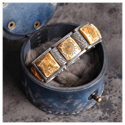 Серебряный браслет «Матерый» руны