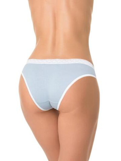 Трусики-слипы с контрастной кружевной резинкой (Размер: M) (Цвет: голубой)