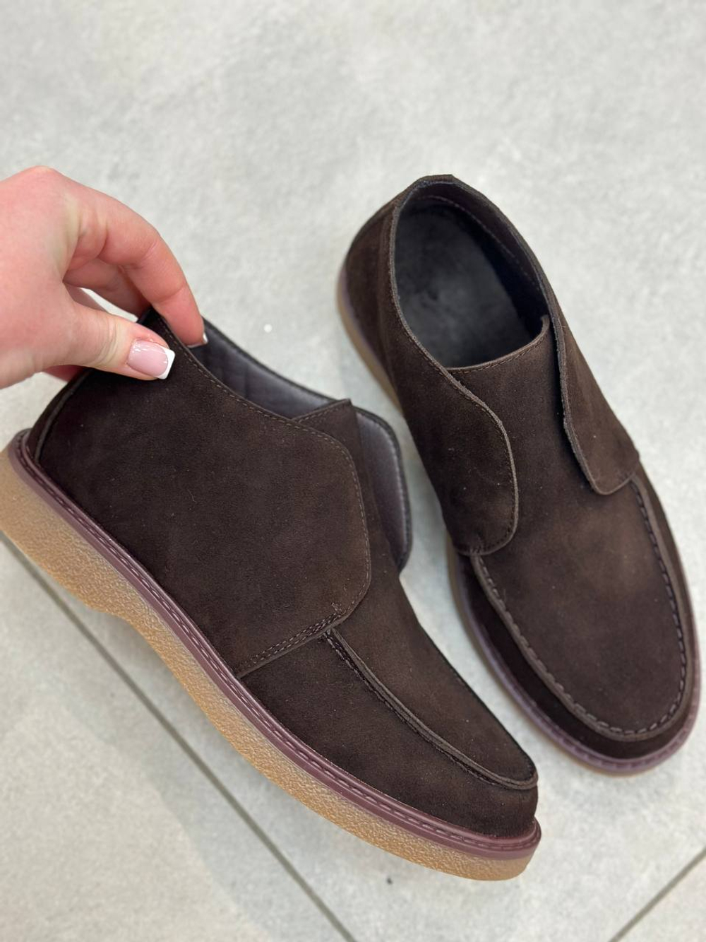 Лоферы из натуральной замши