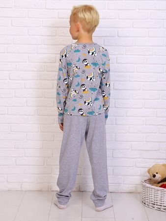 Пижама с брюками для мальчика Сонный мишка меланж