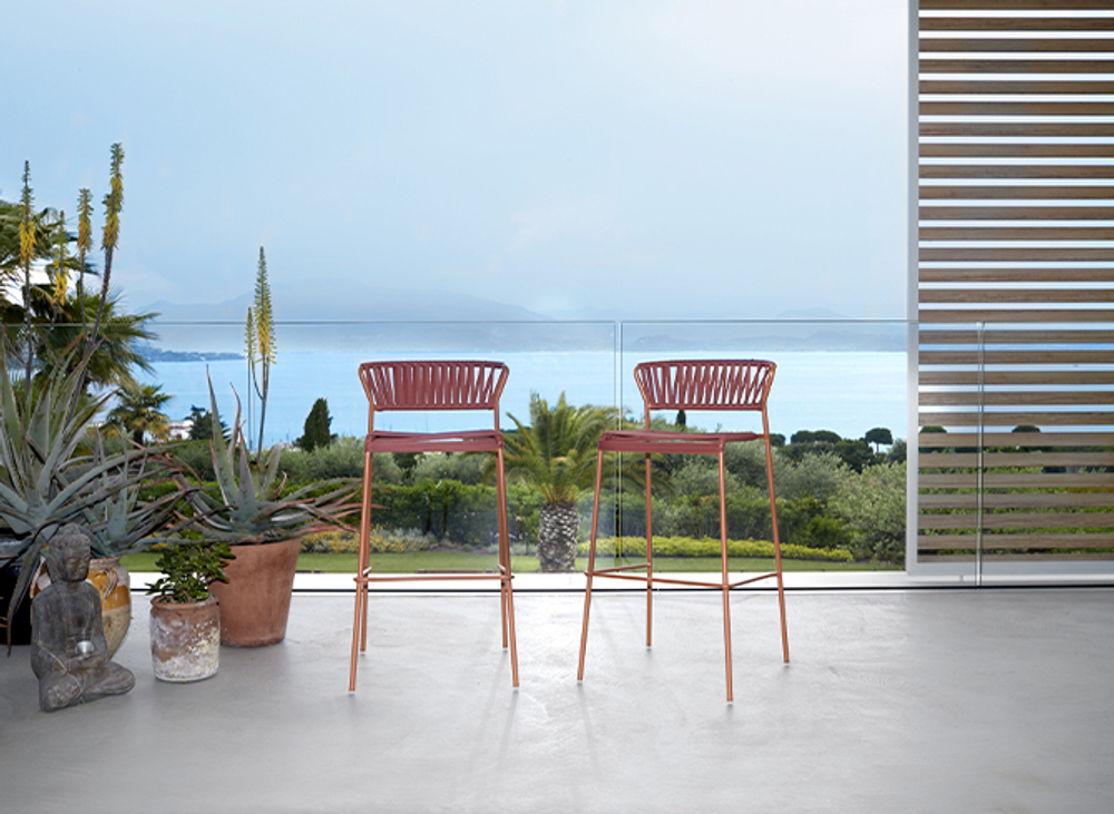 Стул полубарный плетеный Scab Design Lisa Club, терракотовый