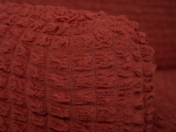 Чехол Модерн на угловой диван с выступом справа, цвет Терракот