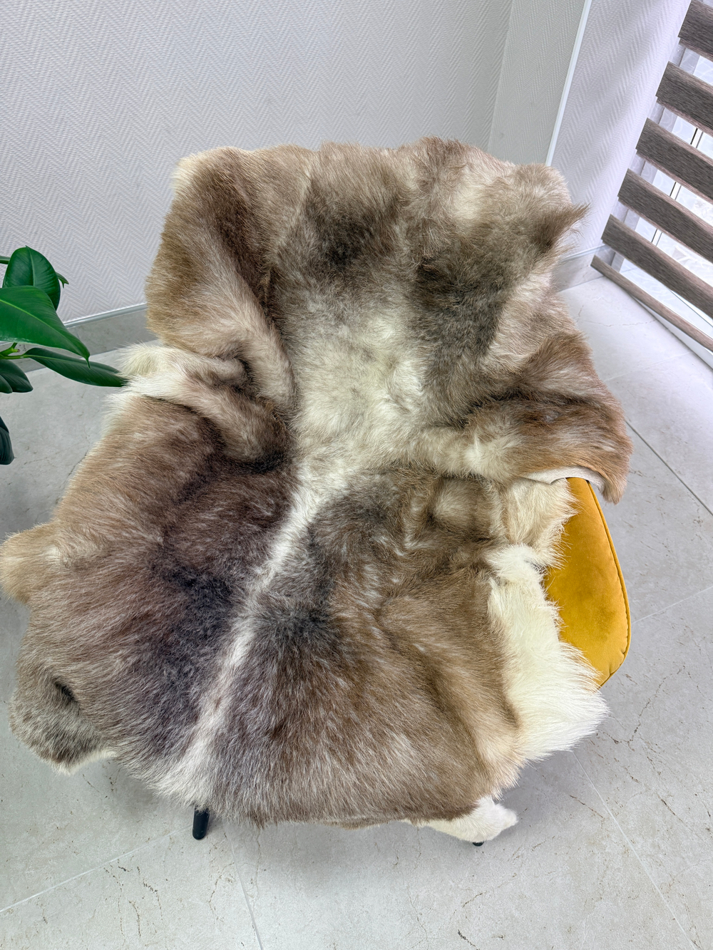 Шкура коврик меховой прикроватный овчина, 120х65 см.