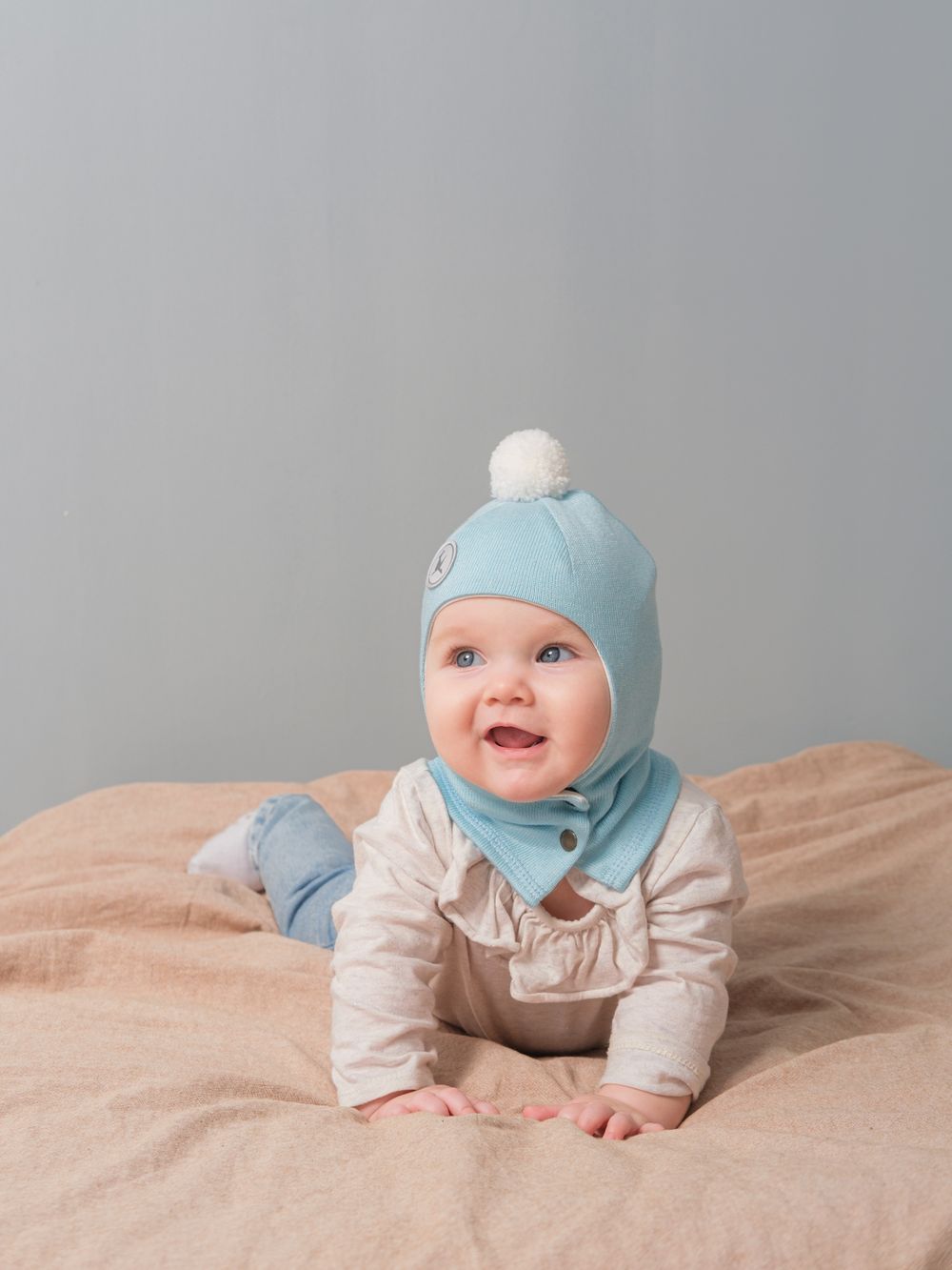 Шлем летний трикотажный (Голубой) БОН-БОН