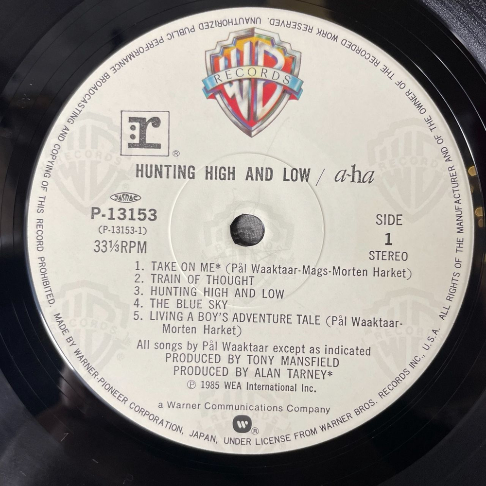 Винтажная виниловая пластинка LP A-Ha Hunting High And Low (Japan 1985) (Obi) Take On Me
