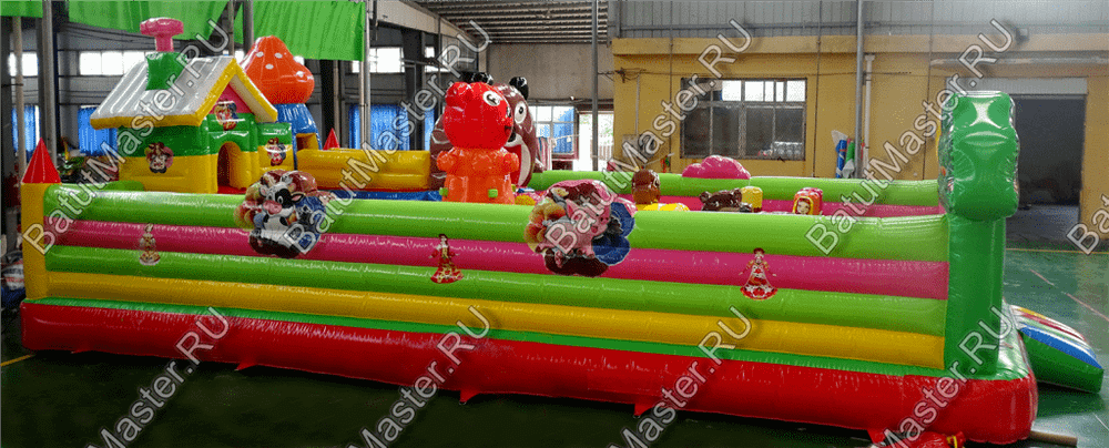 Коммерческий надувной батут "Маша и Миша" 11*7*3 м
