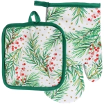 Прихватка в наборе с варежкой «Зимняя ягода», 17,5*17,5 см и 27*17 см