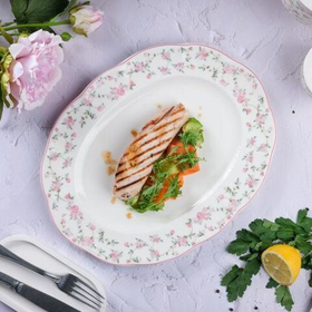 Блюдо овальное 34 cм,фарфор "NOBLE" серия "Retro Ritz-La Vie En Rose"