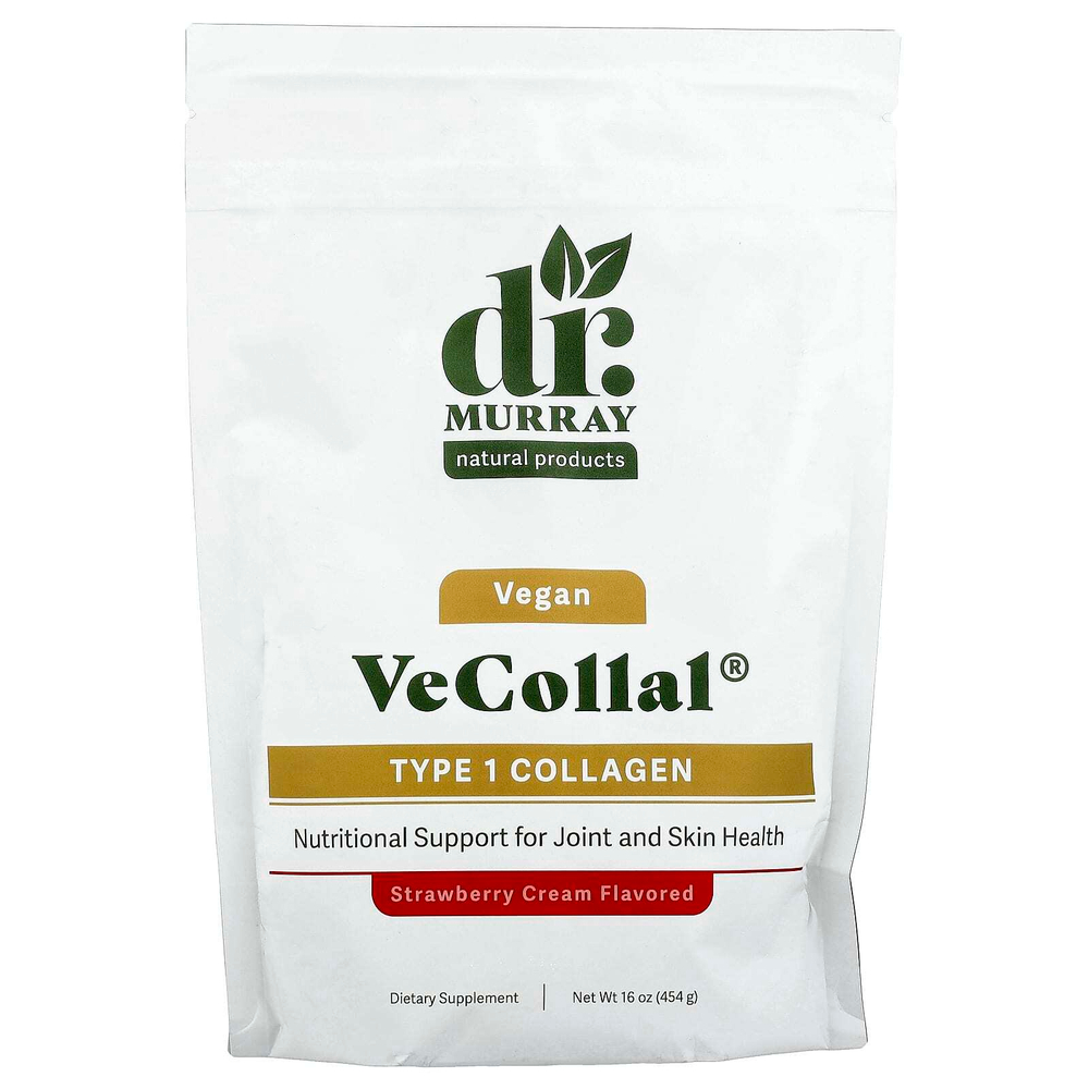 Dr. Murray's, VeCollal®, веганский коллаген типа 1, клубничный крем, 454 г (16 унций)