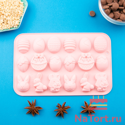 Форма силиконовая «Пасхальный набор» 18 ячеек