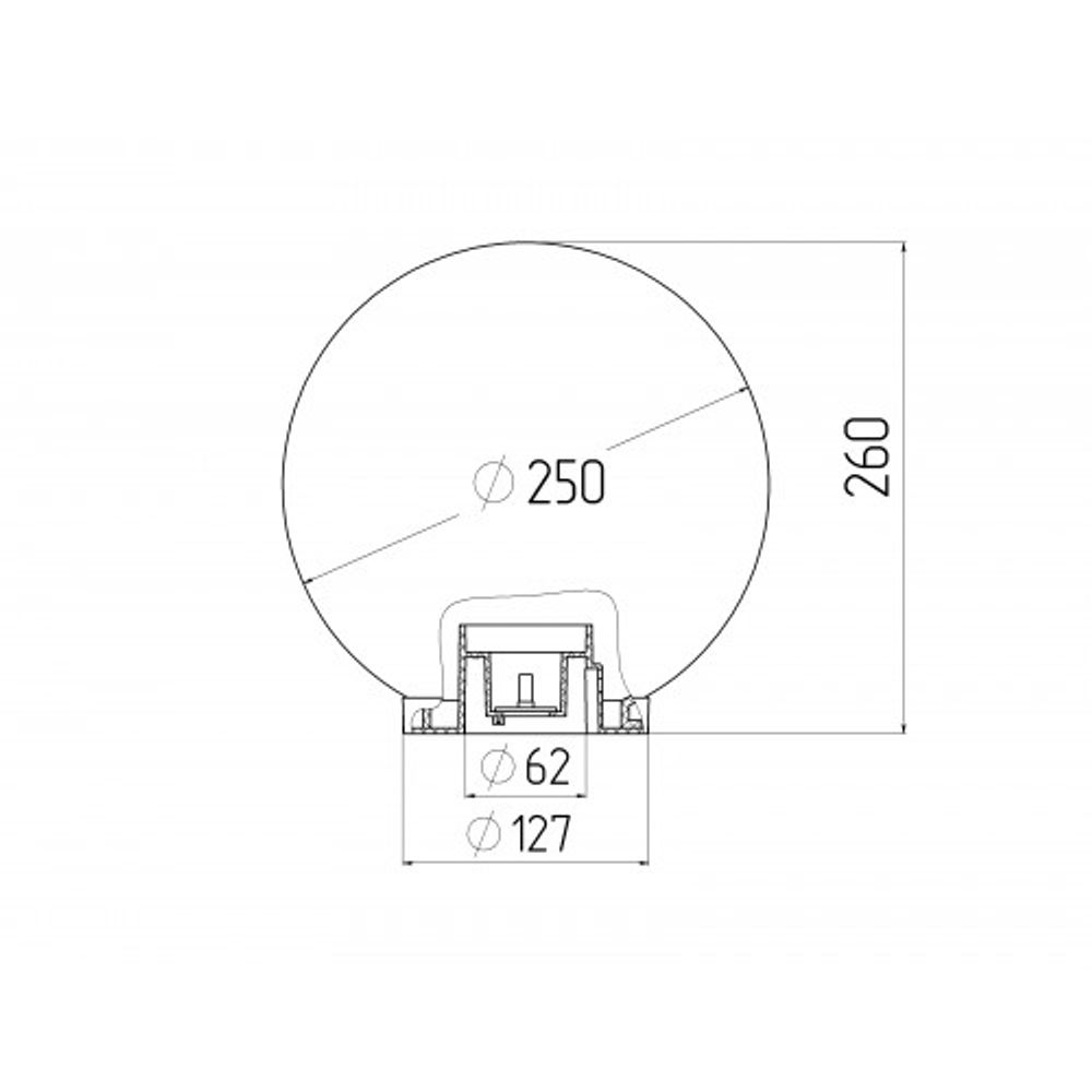 Садово-парковый светильник ЭРА НТУ 02-60-255 шар дымчатый призма на опору / кронштейн IP44 Е27 max60Вт d250mm | Садово-парковые светильники