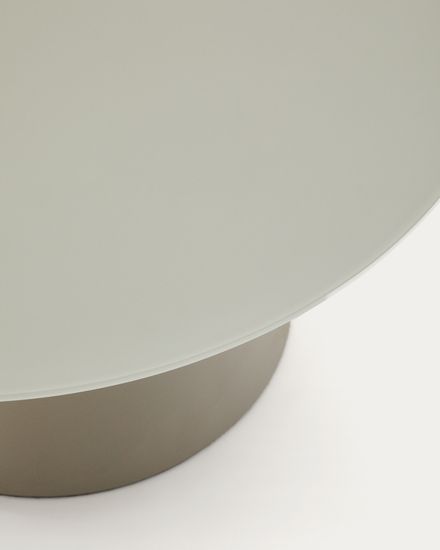 Журнальный столик Wilshire из матового стекла и стали матово-серый Ø80 см