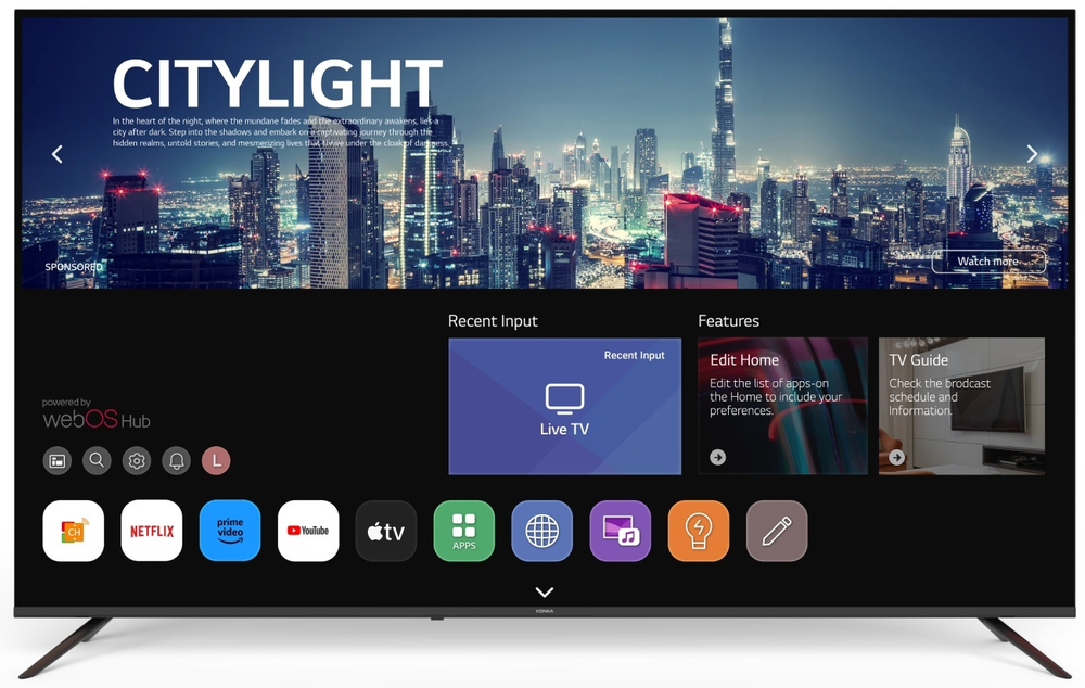 Телевизор KONKA KT75-U683WB 191 см черный
