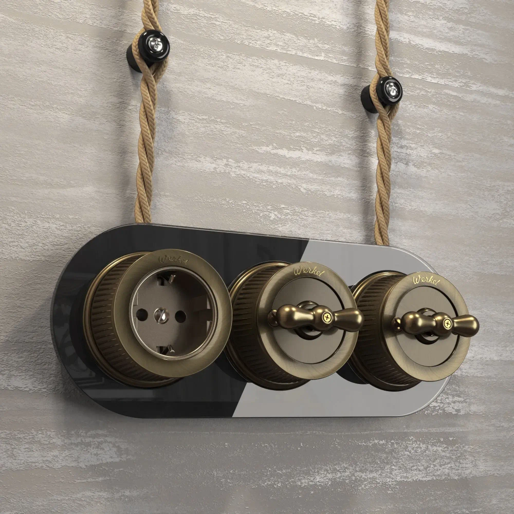 Розетка с заземлением (Бронзовый) Vintage W5771012