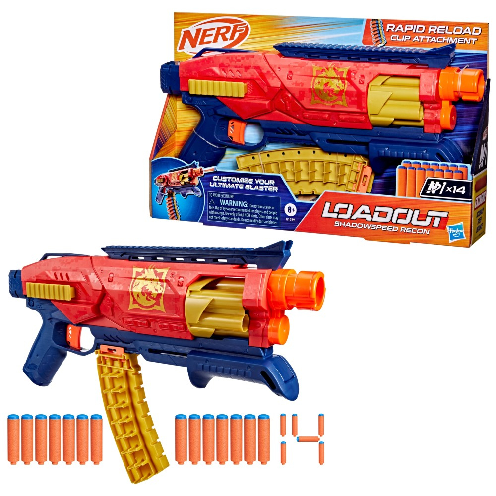 Hasbro G1759 — Бластер Nerf Loadout «Shadowspeed Recon» с 14 стрелами G1759 — фото 1