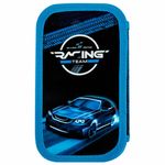 Пенал ЮНЛАНДИЯ, 2 отделения, картон с эффектом soft-touch, 19х11 см, "Speed race", 272264