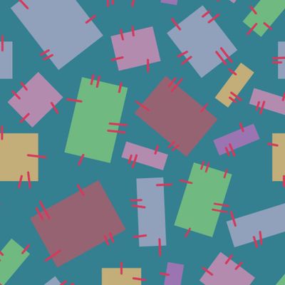 заплатки на фоне цвета морской волны